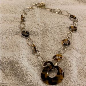 Tortoise shell necklace  with gold plated links